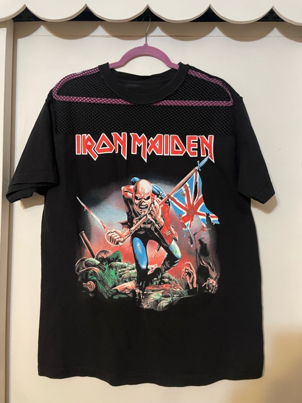 Iron Maiden tee with Fishnet Mesh chest accent